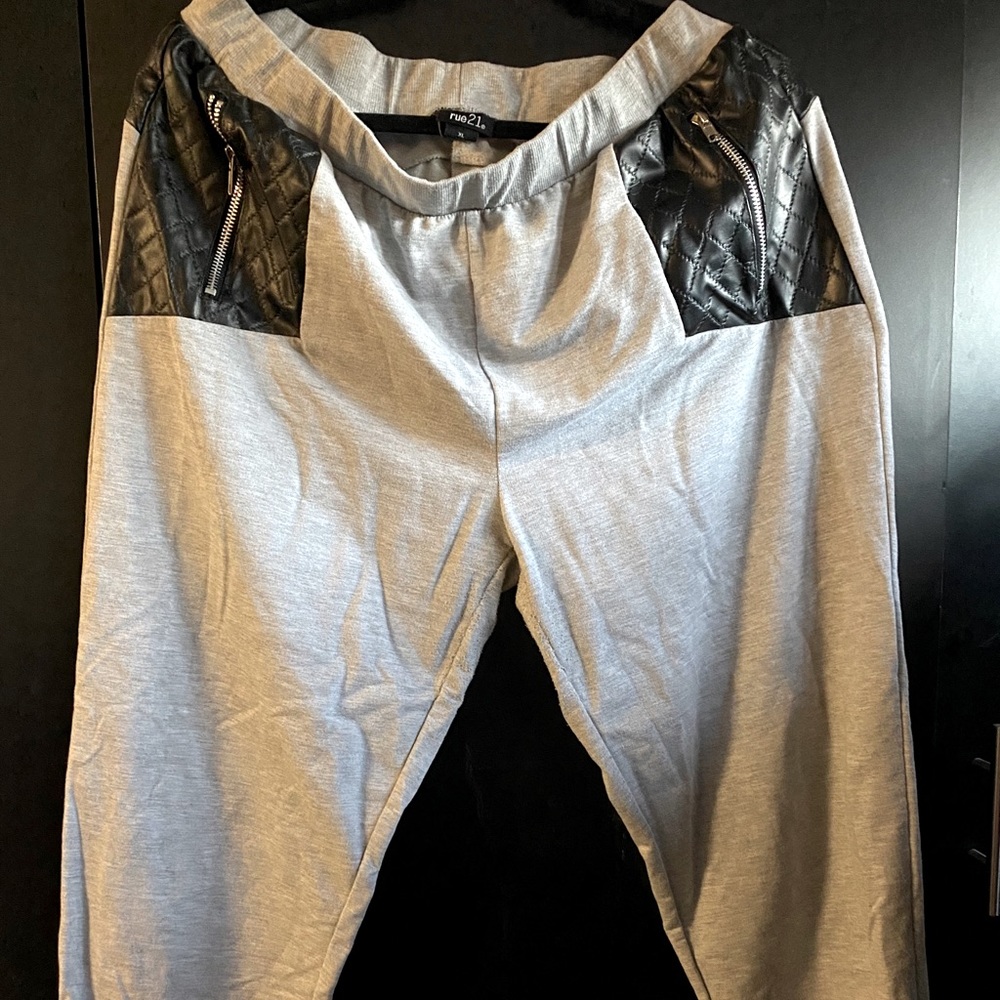 Leather Zippered accented Joggers